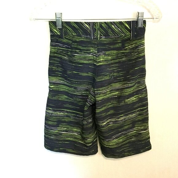 Tony Hawk Hybrid Boys Bermuda Shorts Sz 8 Striped Gray and Lime Green Quick Dry - Picture 4 of 7
